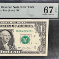 2013 B Duplicate Star Note Error One Dollar Bill B04422420* 67EPQ FW Trinary