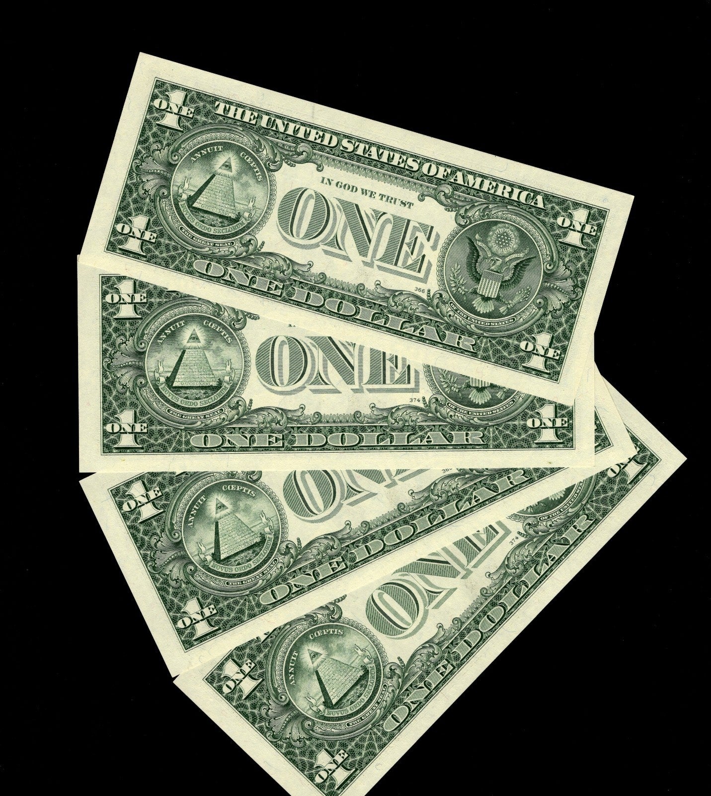 Star Note LOT One Dollar Bills 1995 I* Block Minneapolis $1 Run 6 SEQ RUN of 4