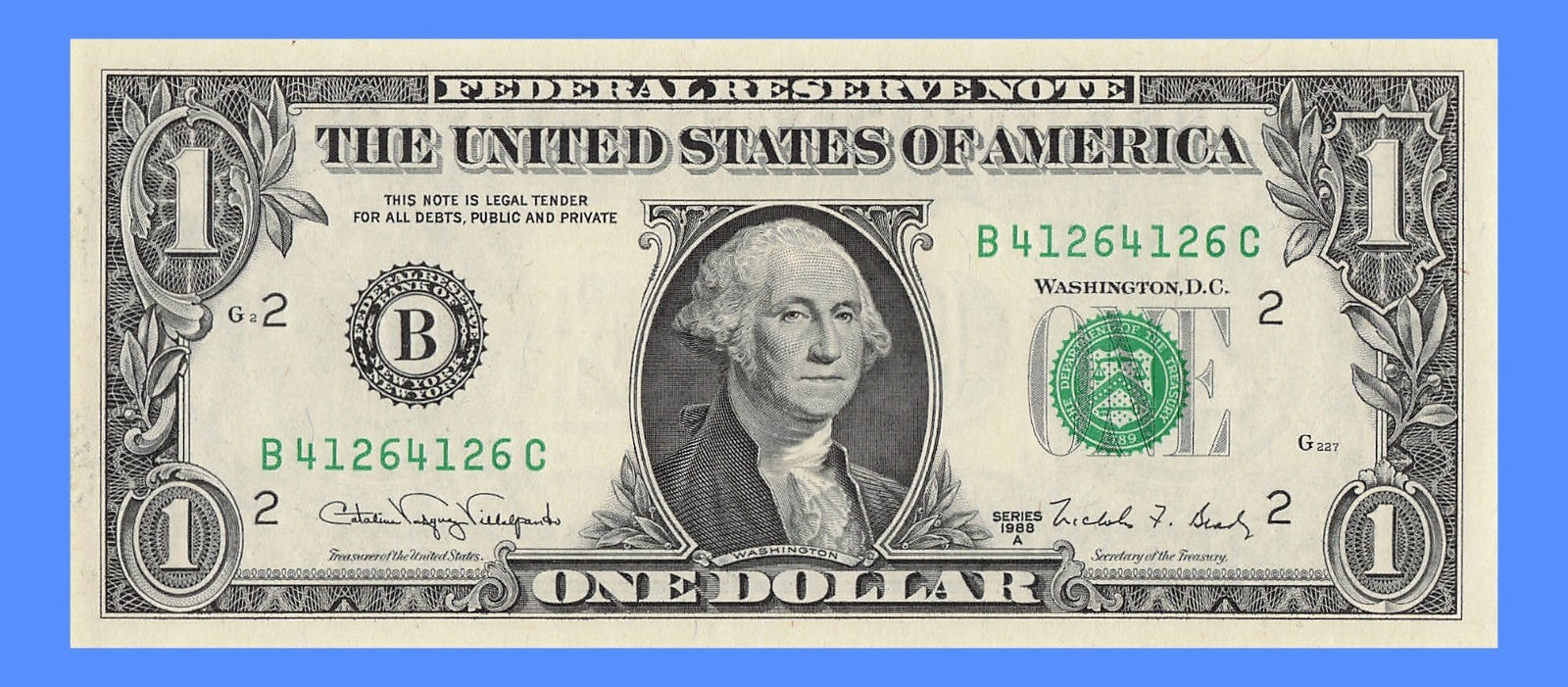 Repeater Fancy Serial Number One Dollar Bill 1s 2s 4s 6s 1988A BC Block