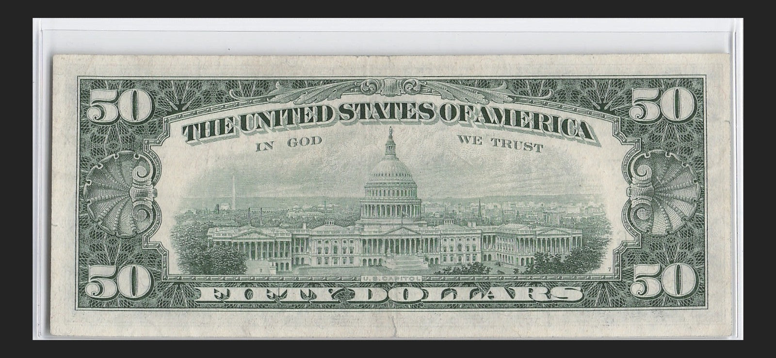 Trinary Fancy Serial Number Fifty Dollar Federal Reserve Note 0s 1s 4s 1963A