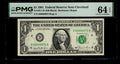 Low Serial Number 71 Fancy Serial Number One Dollar Bill PMG D00000071B