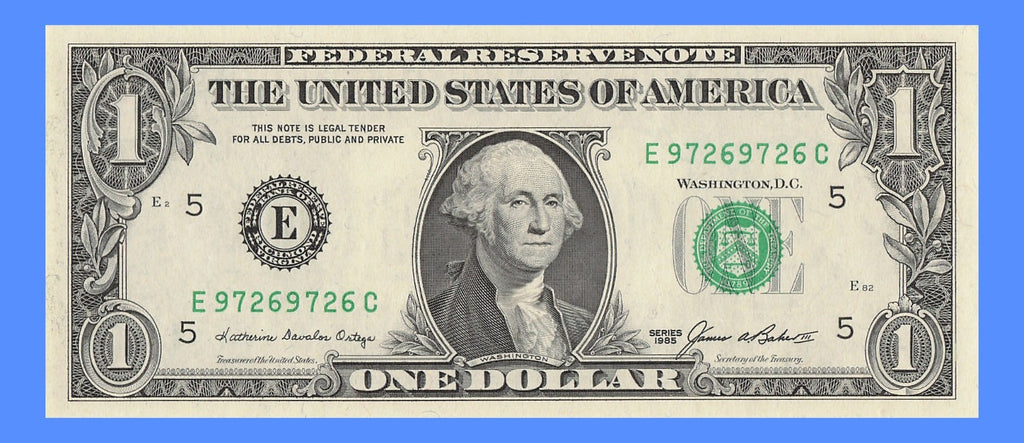 Repeater Fancy Serial Number One Dollar Bill 1985 2s 6s 7s 9s EC Block