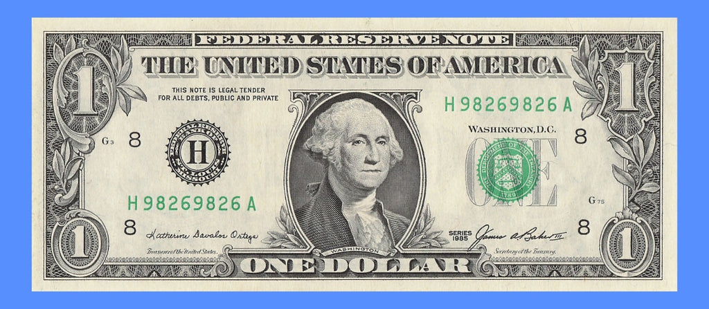 Repeater Fancy Serial Number One Dollar Bill 1985 9s 8s 2s 6s HA Block