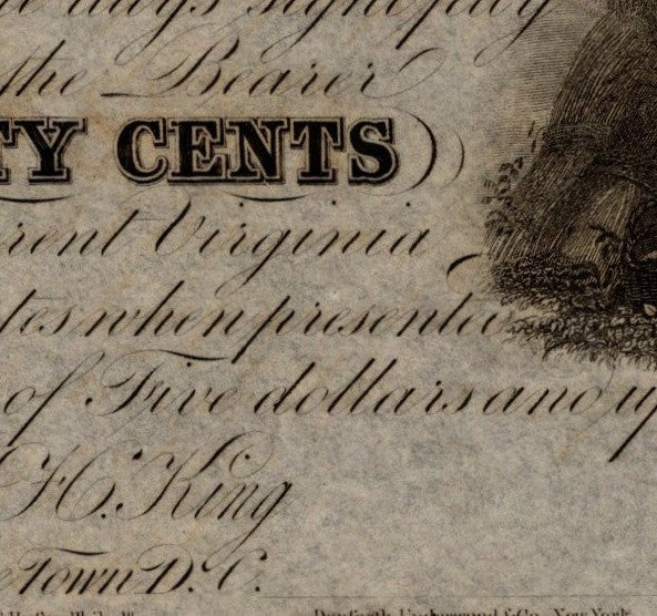 Williams Port Obsolete Maryland 1840s Era UNC 50 Cent Buying 1 Note