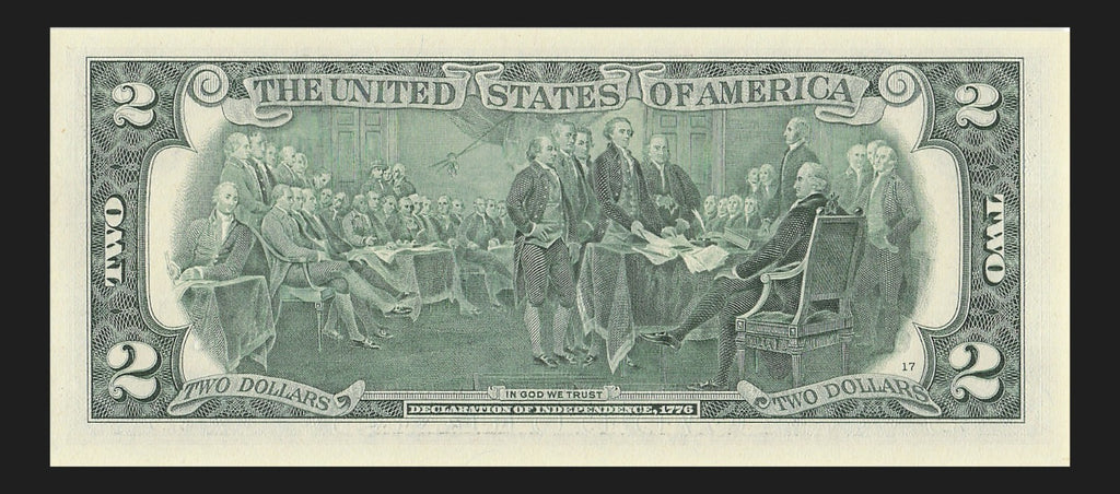Repeater Two Dollar Bill Fancy Serial Number 2017A $2 Trinary 0s 4s 5s