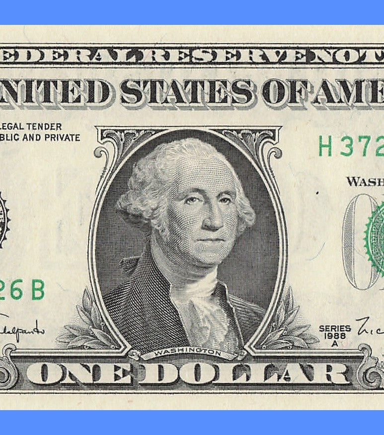 Repeater Fancy Serial Number One Dollar Bill 2s 3s 6s 7s 1988A HB Block