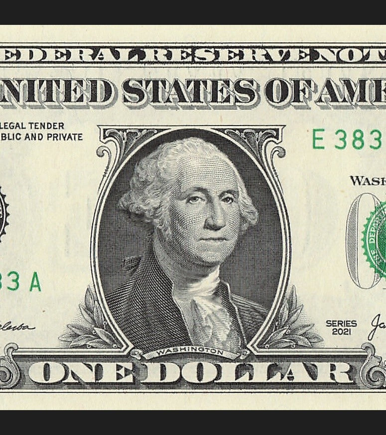 Seven of a Kind 3s One Dollar Bill Fancy Serial Number 2021 $1 EA Block