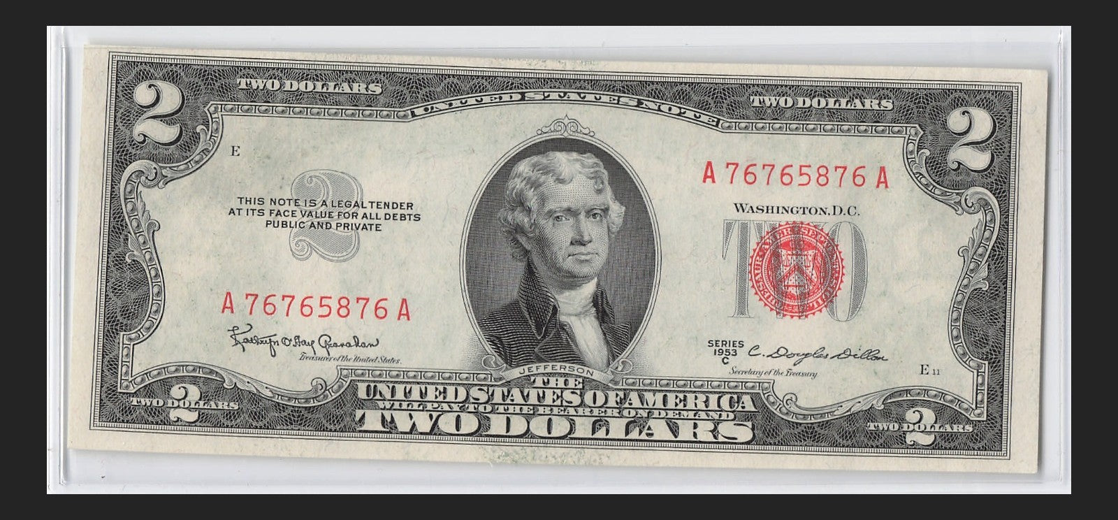 Mini Super Repeater Fancy Serial Number Two Dollar Red Seal 1953C 76s