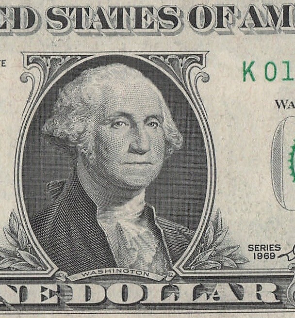 Star Note One Dollar Bill 1969 $1 K* Block Dallas Run 3 UNC