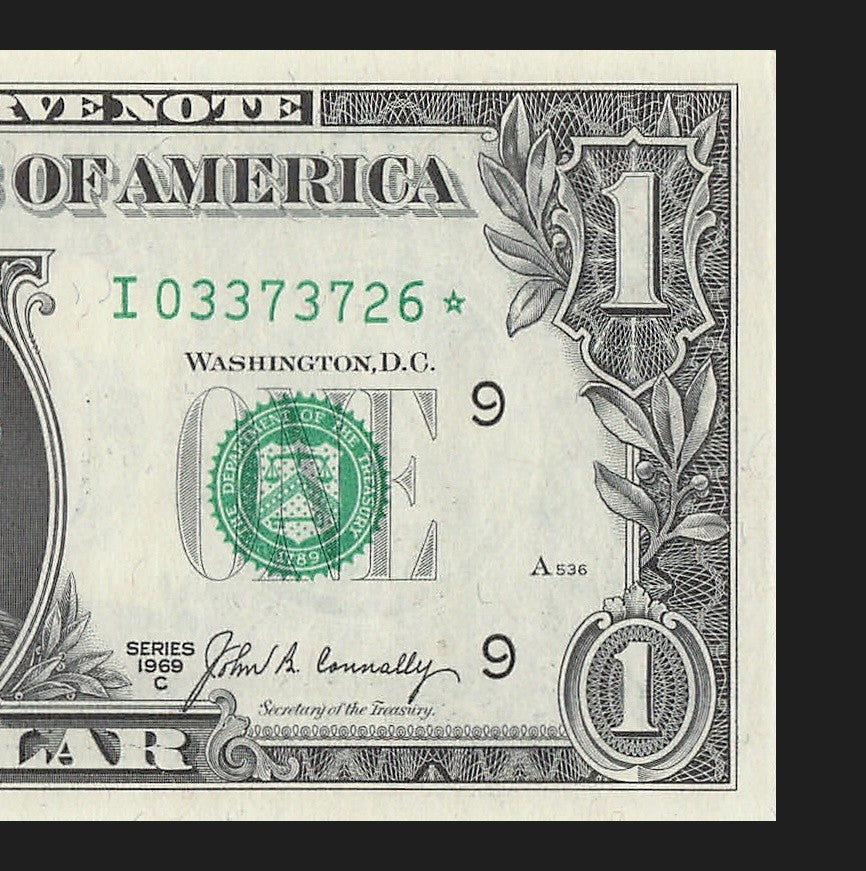 Star Note One Dollar Bill 1969C $1 I* Block Minneapolis Run 1 640K Run UNC