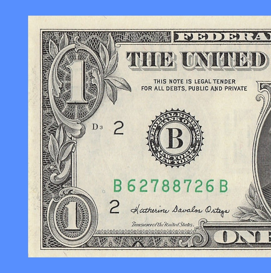 Radar Fancy Serial Number One Dollar Bill 1985 2s 6s 7s 8s BB Block Palindrome
