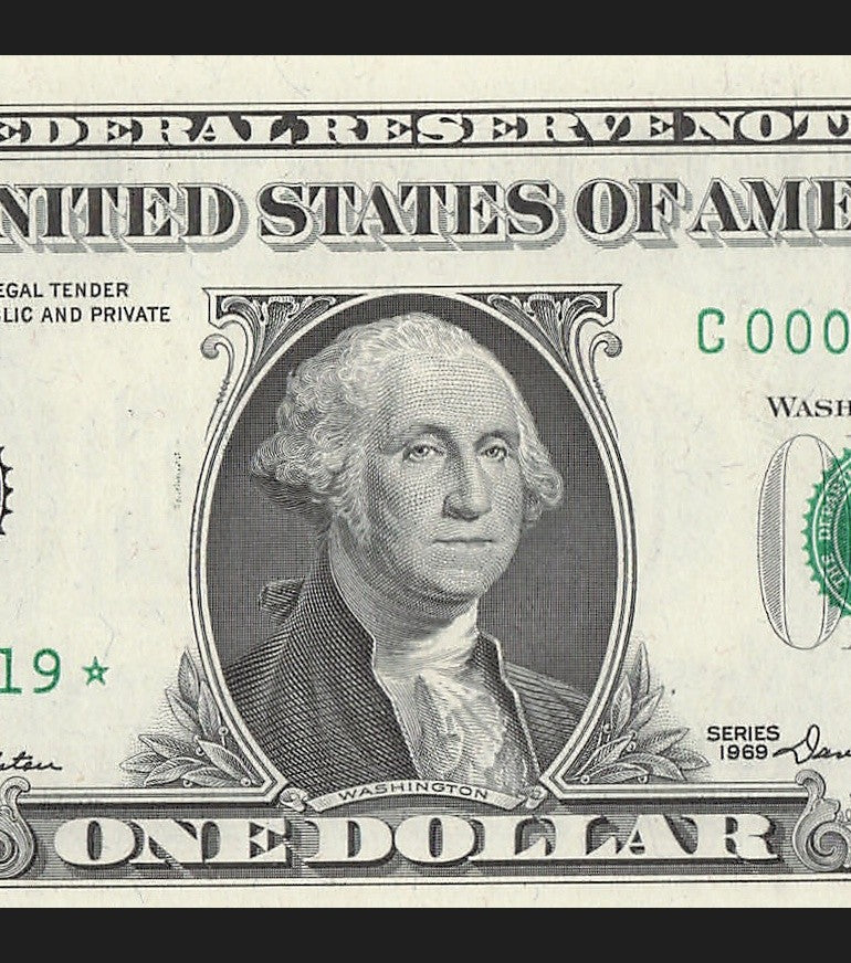 Star Note One Dollar Bill 1969 $1 C* Block Philadelphia Run 1 640K Low Serial