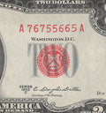 Trinary Fancy Serial Number Two Dollar Red Seal 1953 C Sequential 5s 6s 7s