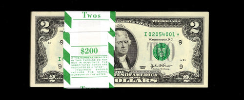2003 $2 Two Dollar Star Note Lot of 1 UNC Fresh From BEP 3.2 MILLION Run