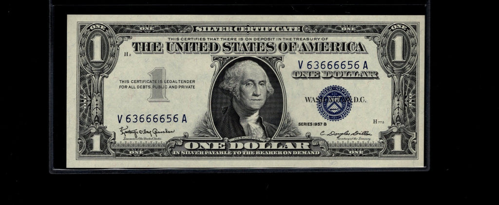 Six of a Kind 6s Silver Certificate One Dollar Bill 1957B UNC