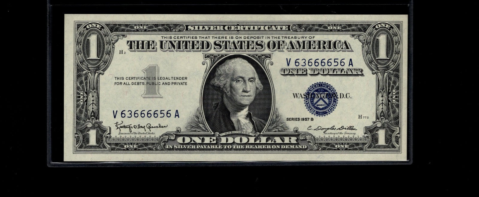 Six of a Kind 6s Silver Certificate One Dollar Bill 1957B UNC