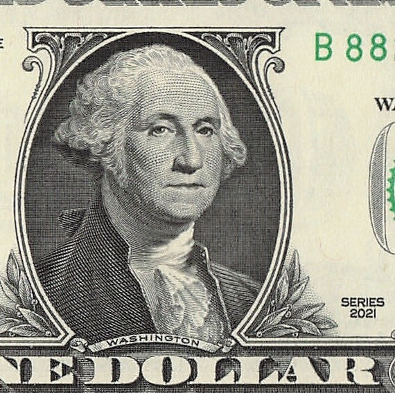 Binary Fancy Serial Number One Dollar Bill 2021 $1 BC Block 2s 8s