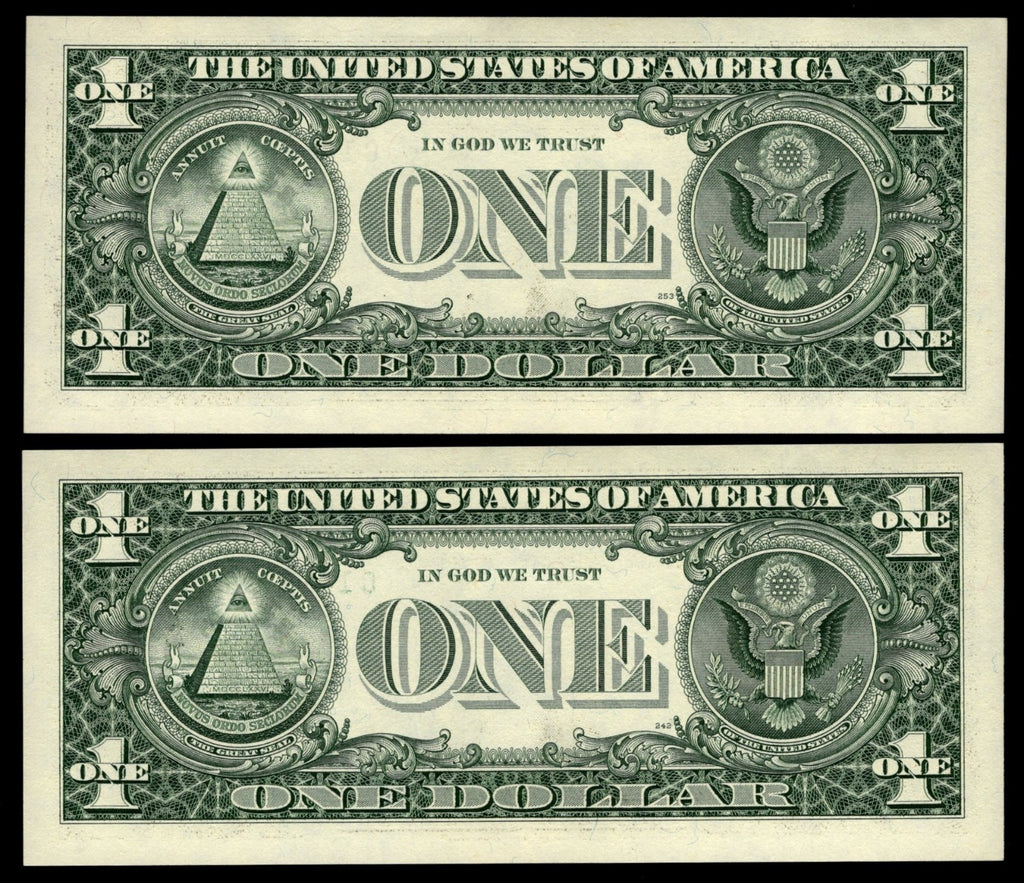 Star Note LOT One Dollar Bills 1999 C* Block Philadelphia Rollover Set