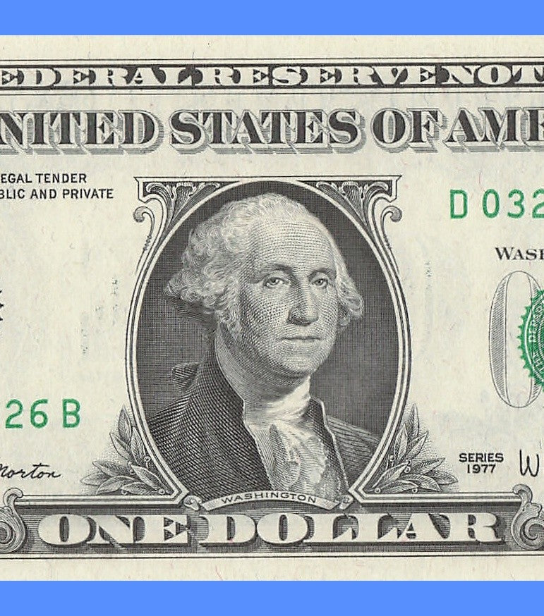 Repeater Fancy Serial Number One Dollar Bill 1977 Richmond 0s 2s 3s 6s DB