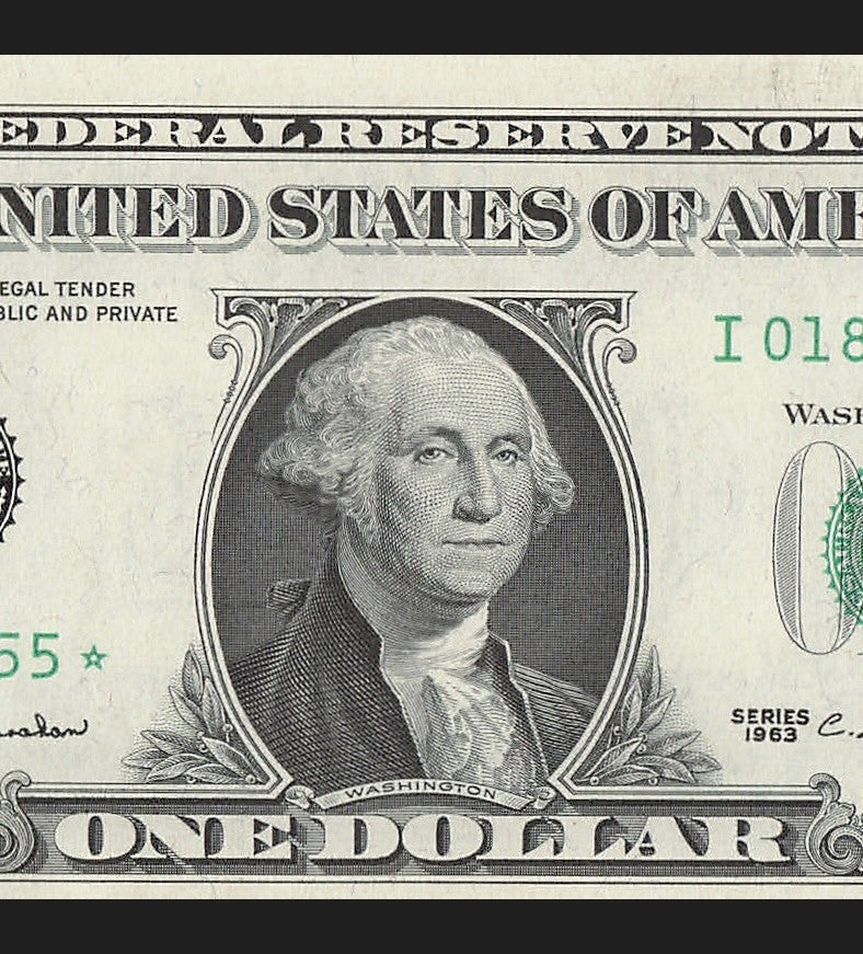 Star Note One Dollar Bill 1963 $1 I* Block Minneapolis Run 1 UNC