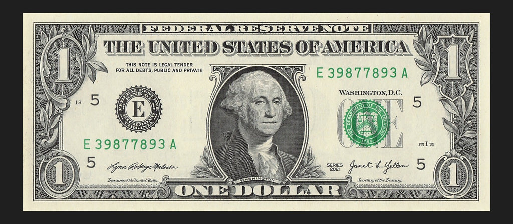 Radar Fancy Serial Number One Dollar Bill 2021 $1 EA Palindrome 3s 9s 8s 7s