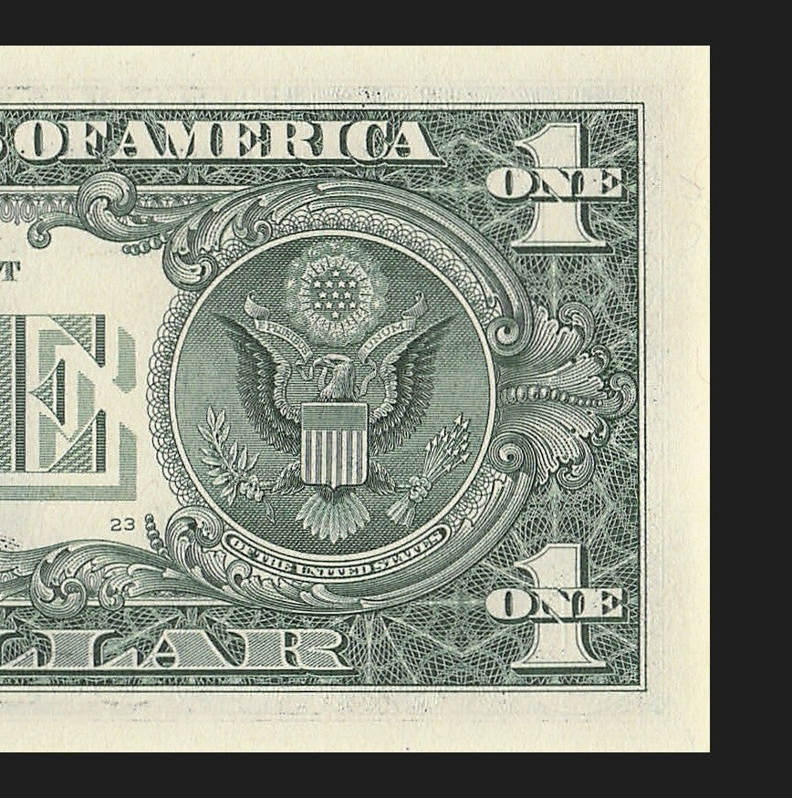 Binary Fancy Serial Number One Dollar Bill 2021 $1 Six of a Kind 2s 7s