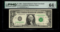 Low Serial Number 88 Fancy Serial Number One Dollar Bill PMG D00000088B