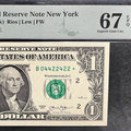 2013 B Duplicate Star Note Error One Dollar Bill B04422422* 67EPQ FW Trinary