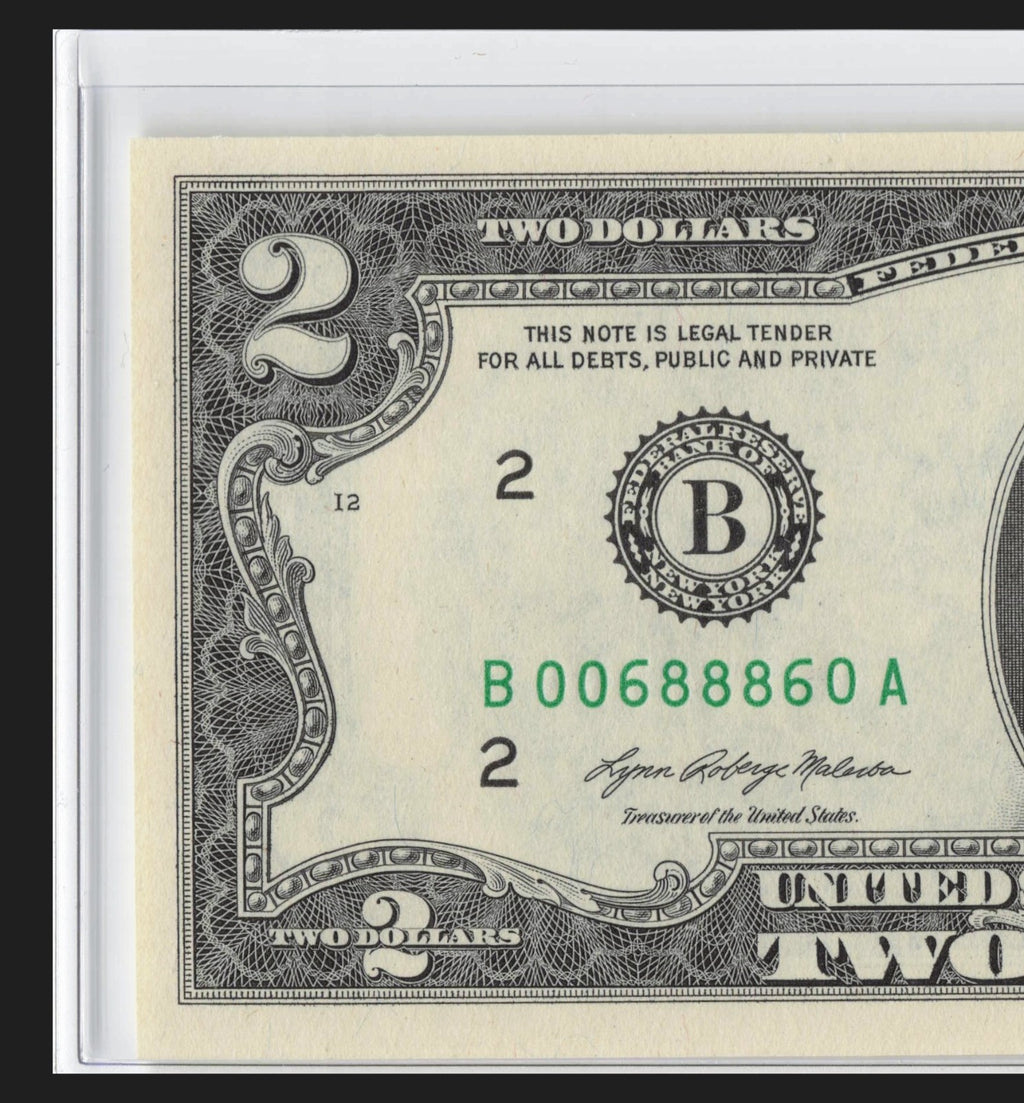 NEW 2021 $2 Flipper Fancy Serial Number Two Dollar Bill 0s 6s 8s Mini Radar