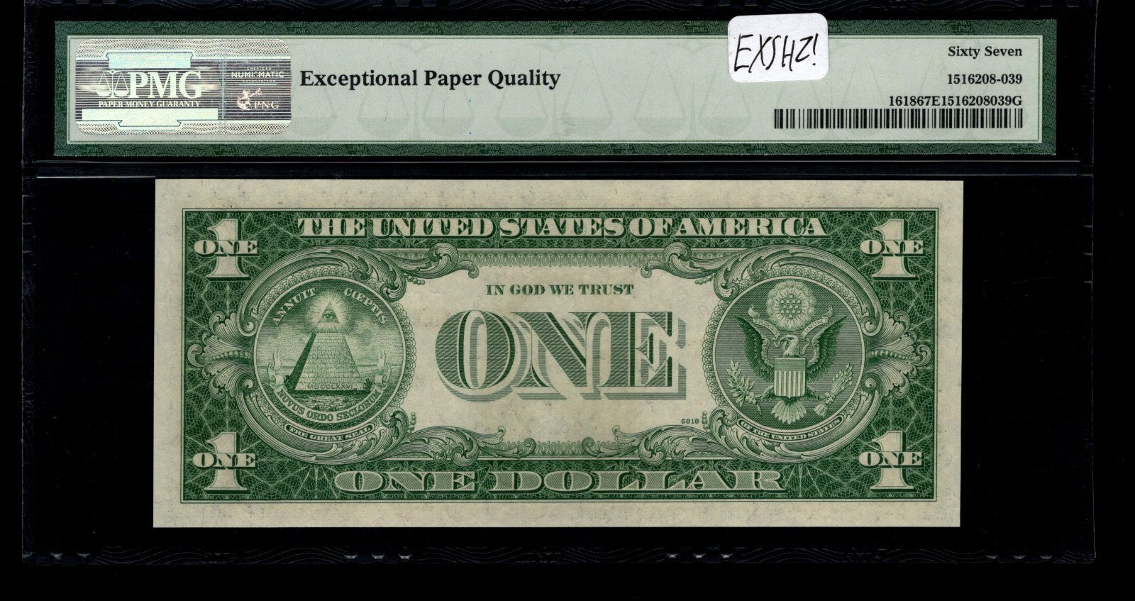 One Dollar Silver Certificate FR 1618 PMG 67 1935H $1 Motto Note