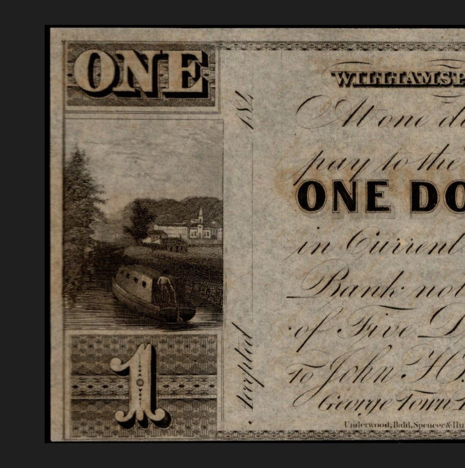 Williams Port Obsolete Maryland 1840s Era UNC $1 Buying 1 Note