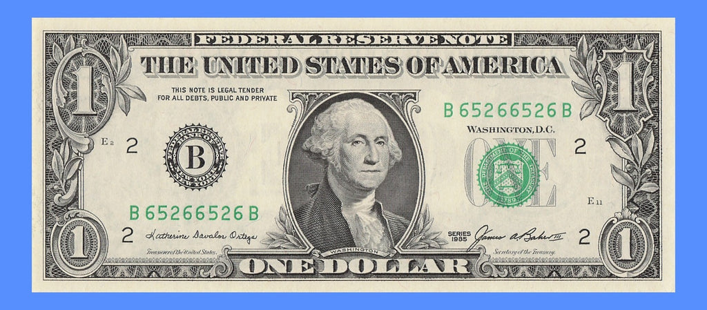 Repeater Fancy Serial Number One Dollar Bill 1985 2s 5s 6s BB Block