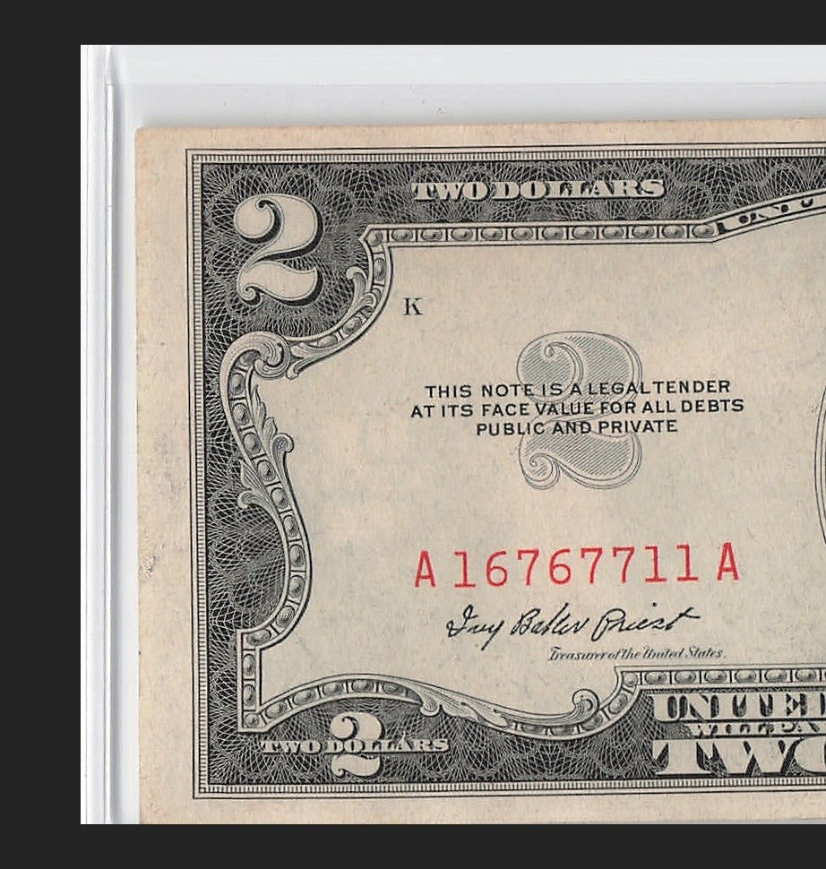 Trinary Fancy Serial Number Two Dollar Red Seal 1953 1s 6s 7s