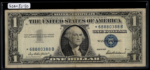 1957 $1 Five of a Kind 8s Fancy Serial Number Star Note Silver Certificate *B