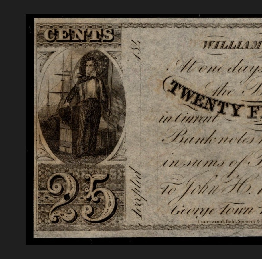 Williams Port Obsolete Maryland 1840s Era UNC 25 Cent Buying 1 Note