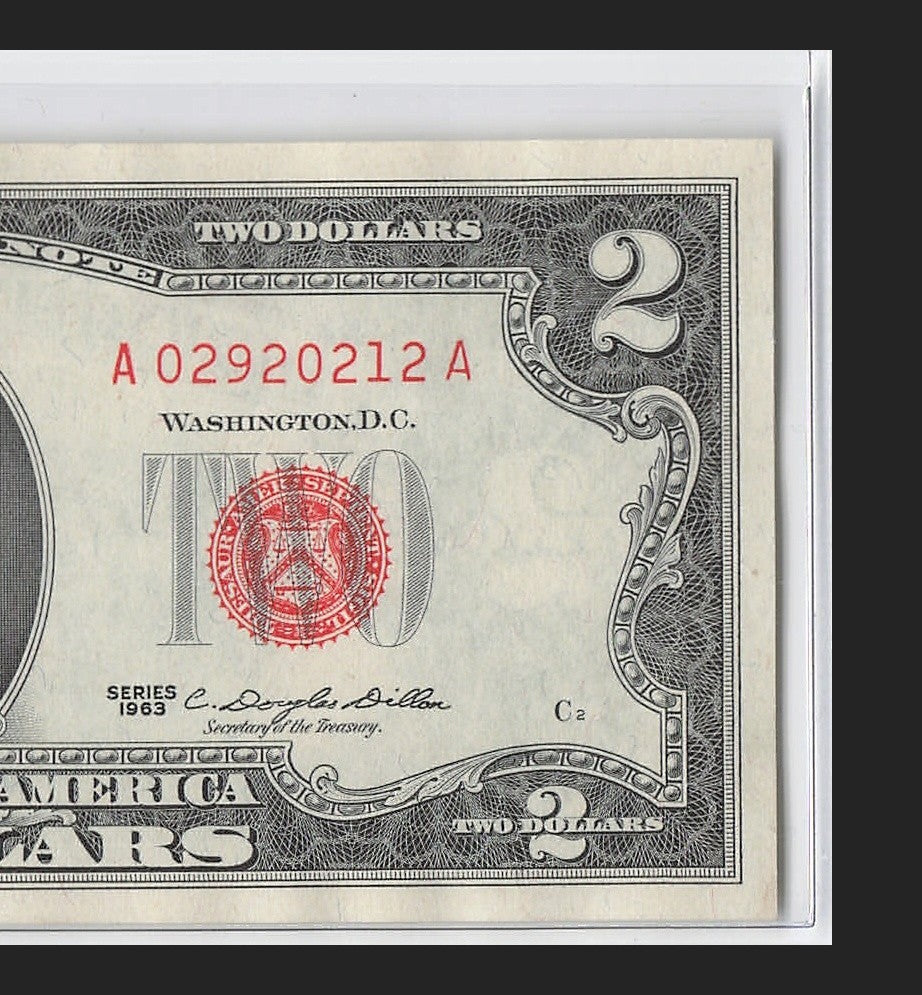 Alternator 2s Fancy Serial Number Two Dollar Red Seal 1963 Skipper UNC