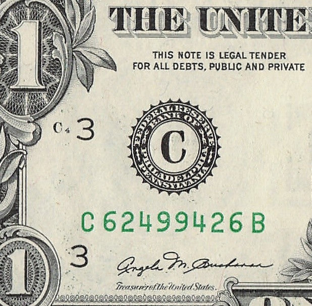 Radar Fancy Serial Number One Dollar Bill 1981 2s 4s 6s 9s CB