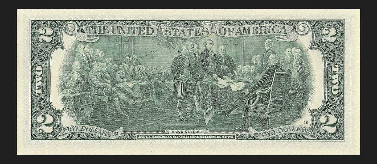 Radar Two Dollar Bill Fancy Serial Number 2017A $2 Palindrome Trinary 0s 1s 4s