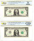 First Ever PCGS Graded 2013 B Duplicate Star Note Pair B04439760* TOP POP 67 35