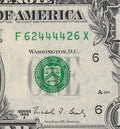 Radar Fancy Serial number One Dollar Bill FX Block X Run 1988A F62444426X