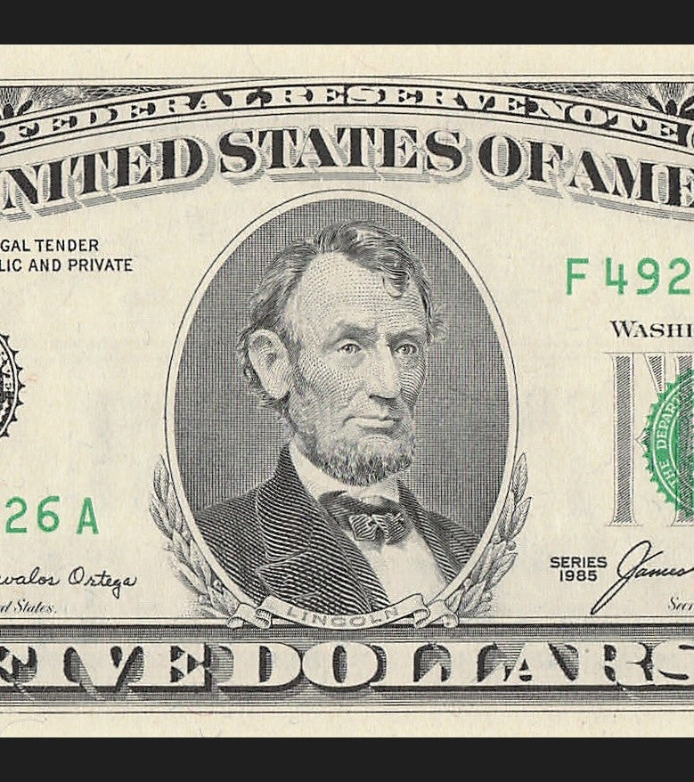 Repeater Fancy Serial Number Five Dollar Bill $5 1985 FA Block 4s 9s 2s 6s