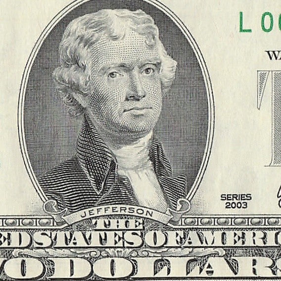 Binary Low Serial Number Star Note Two Dollar Bill L00004404* 4s 0s