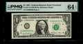 Low Serial Number 57 Fancy Serial Number One Dollar Bill PMG D00000057B