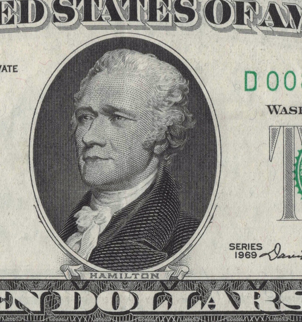 Binary Flipper 0s 8s Fancy Serial Number Star Note Ten Dollar Bill 1969 D* Block
