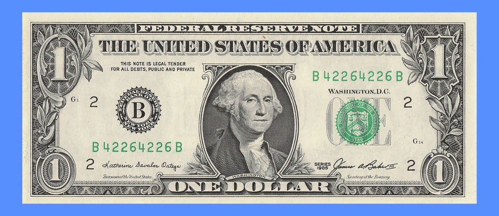 Repeater Fancy Serial Number One Dollar Bill 1985 2s 4s 6s BB Block