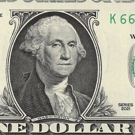 Radar Fancy Serial Number One Dollar Bill 2021 $1 KA Palindrome 4s 6s 7s