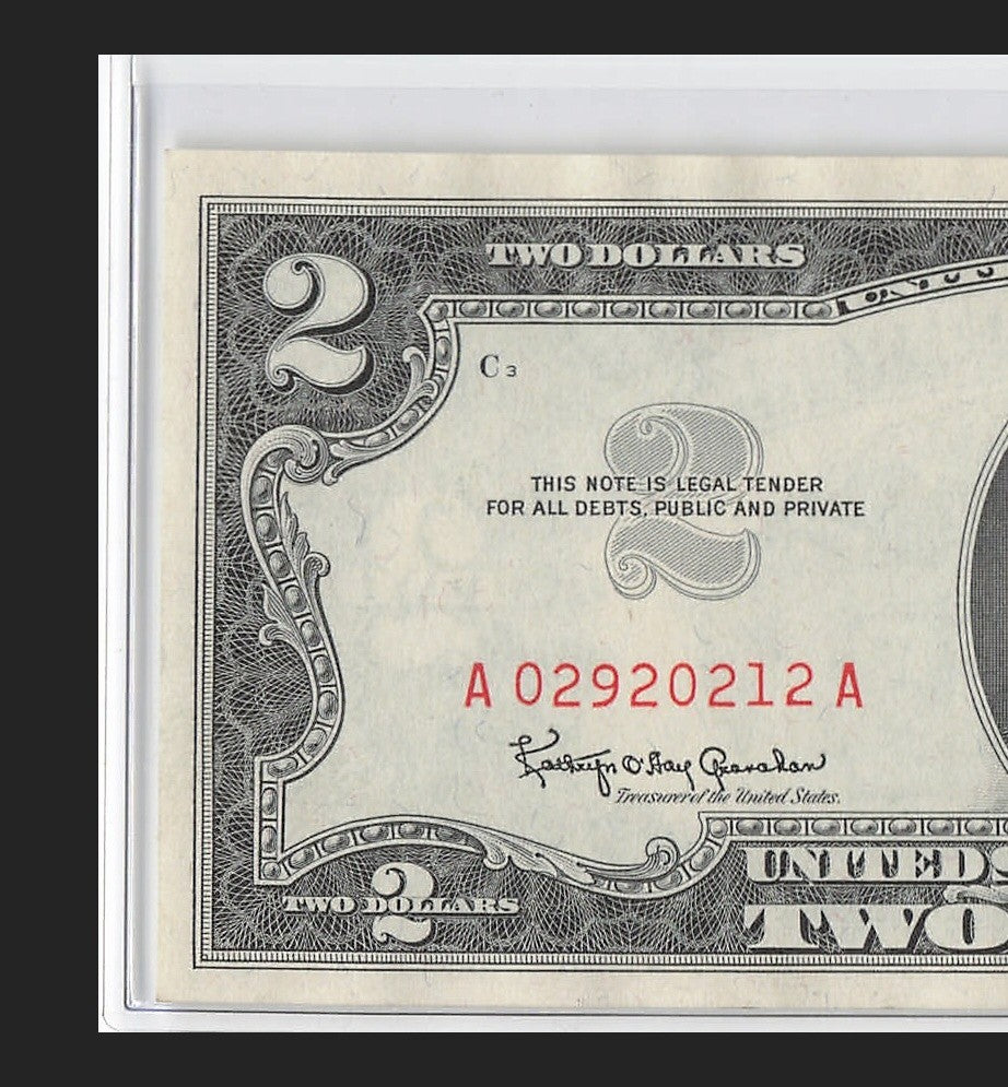 Alternator 2s Fancy Serial Number Two Dollar Red Seal 1963 Skipper UNC