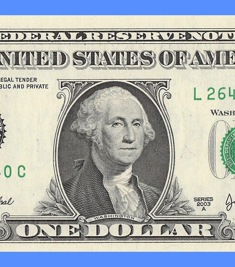 Repeater Fancy Serial Number One Dollar Bill 2s 4s 6s 0s 2003A LA Block