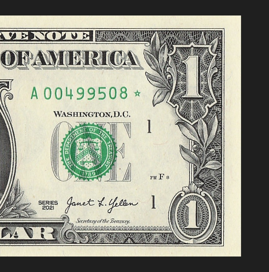 Star Note One Dollar Bill 2021 $1 A* Block Boston Run 1 640K Sheet UNC