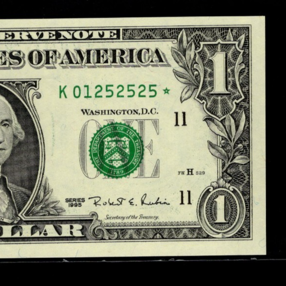 Mini Super Repeater Serial Number Star Note 1995 Block K* 25s